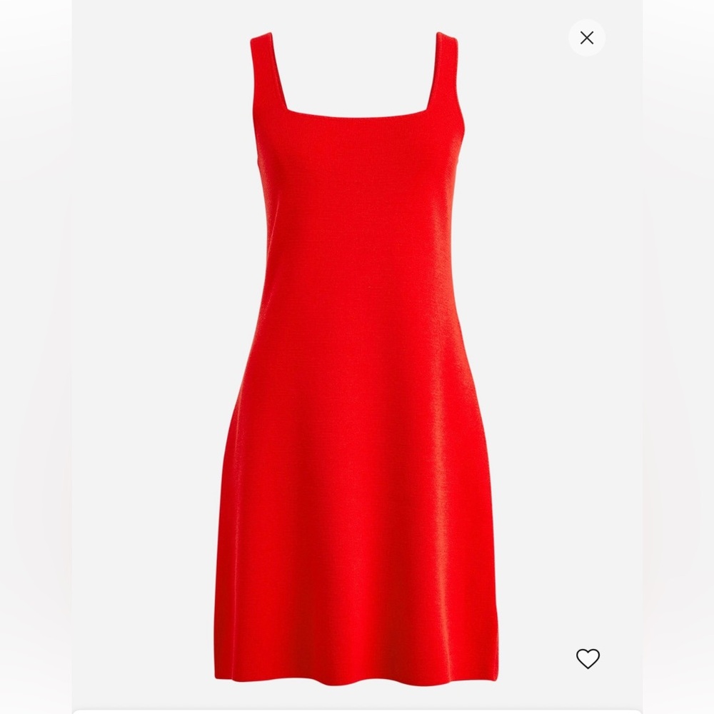 J Crew Cotton Blend Square Neck Red Sweater Dress, NWT, size Medium